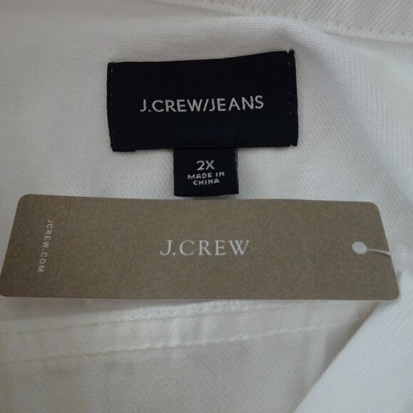 J. Crew Denim Jacket Women's Plus Size 2X White Classic Button - Picture 5 of 7